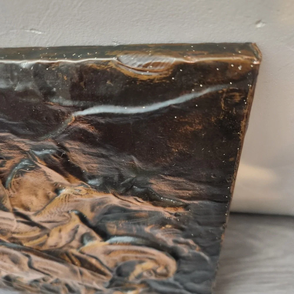 Vintage Cooper Greek Chariot Wall Art Plaque Relief Hand Hammered Mythology Mid